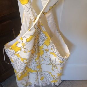 Trina Turk yellow white flower Pom Pom halter 10